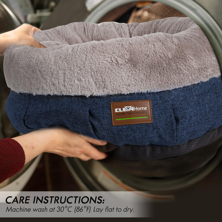 ClevaHome Cat Dog Bed for Small Pets up to 15lbs - Round Cat Beds for Indoor Cats, Machine Washable Comfortable Pet Bed for Puppy and Kitten with Non-Slip Bottom (Plum Pink)