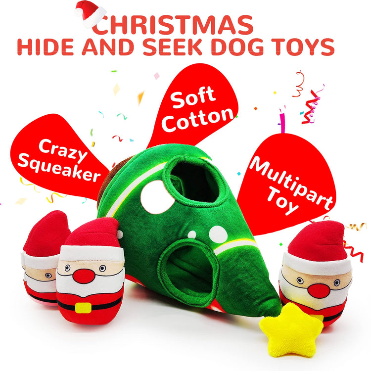 lilfrd Dog Puzzle Toys - Enrichment Squeaky Crinkle Snuffle Treat Dispensing Smart Dog Toys for Boredom and Stimulating, Durable Plush Toys for Large Medium Small Breed - Turtle