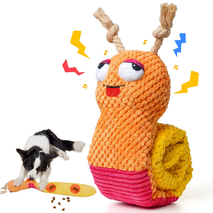 lilfrd Dog Puzzle Toys - Enrichment Squeaky Crinkle Snuffle Treat Dispensing Smart Dog Toys for Boredom and Stimulating, Durable Plush Toys for Large Medium Small Breed - Turtle