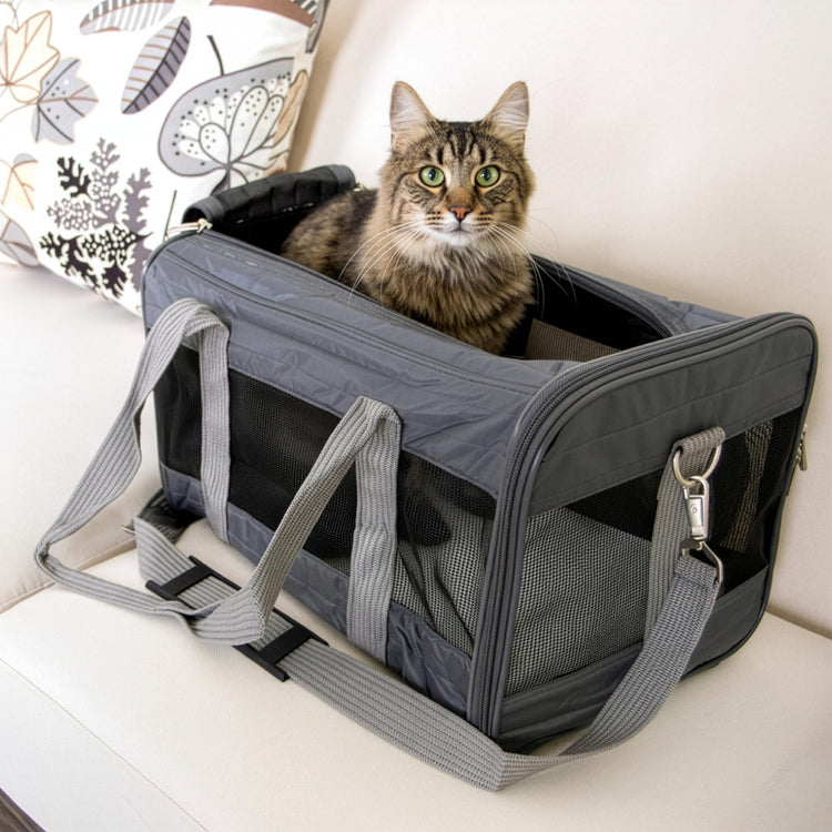 Sherpa Original Deluxe Travel Pet Carrier, Airline Approved & Guaranteed On Board - Charcoal Gray, Medium