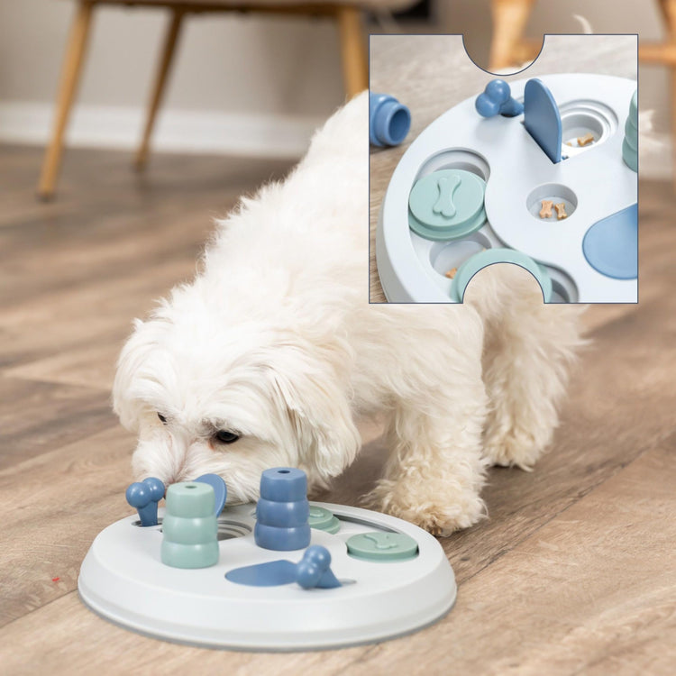 TRIXIE Turn Around - Mad Scientist Dog Activity Interactive Toy, Level 2 Food Puzzle Game, Brain Teasing Treat Dispenser, IQ and Mental Development Toy for Smart Dogs, Enrichment Toy for Boredom Busting