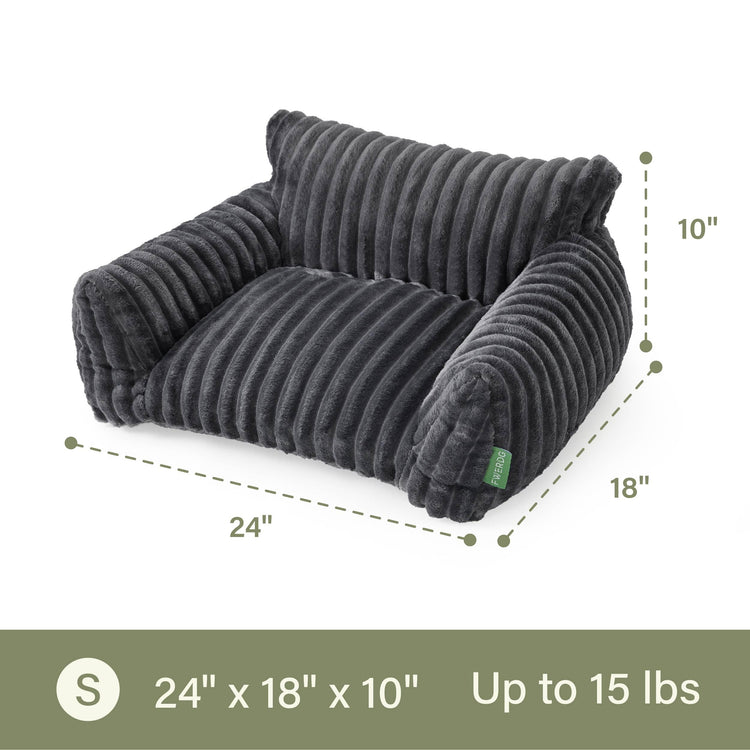 Cute Couch Bed for Pets, Supportive Cat Sofa for Indoor Cats, Small Dog Sofa Bed for Small Dogs, Grey, 24 inches