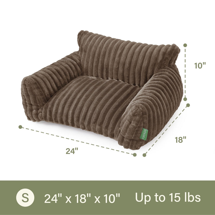 Cute Couch Bed for Pets, Supportive Cat Sofa for Indoor Cats, Small Dog Sofa Bed for Small Dogs, Grey, 24 inches
