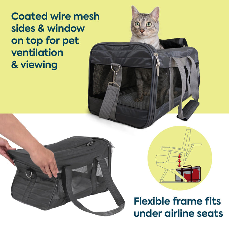 Sherpa Original Deluxe Travel Pet Carrier, Airline Approved & Guaranteed On Board - Charcoal Gray, Medium