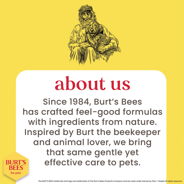Burt's Bees for Pets Honey Multipurpose Dog Grooming Wipes, Gentle Hypoallergenic Spot Cleaning Sheets, pH Balanced Natural Origin Formula for Paws, Face and Butt, 50 Count