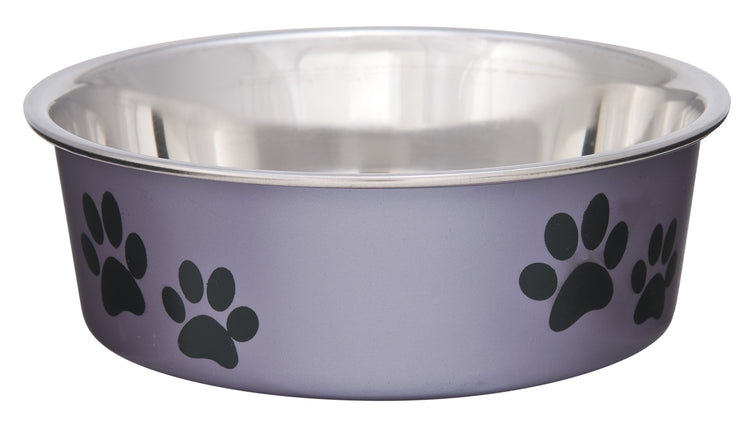 Loving Pets Bella Dog Bowls- Stainless Steel Dog & Cat Bowls - Spill Proof Dog Food Bowl, Cat Bowl, Puppy Essentials & Pet Supplies Great for Home & Travel (Medium 20-35 lbs, Blueberry)
