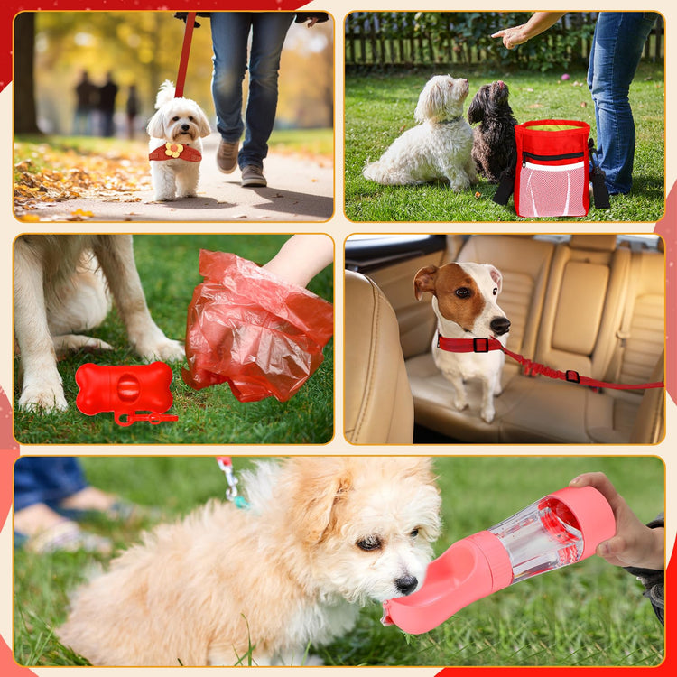 Abbylike 50 Pcs Puppy Supplies Starter Kit for Small Dogs Puppy Essentials Includes Leash, Bowls, Teeth Brushes, Water Bottle, and More Accessories for Dogs Pet Day Welcome Gift(Purple)