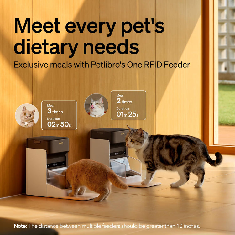 PETLIBRO RFID Automatic Cat Feeder, Collar Tag-Activated Personalized Meals, 5G&2.4G Wi-Fi Programmable Cat Food Dispenser with Cats Recognition & Diet Tracking for Multi-Pet Homes and Different Diets