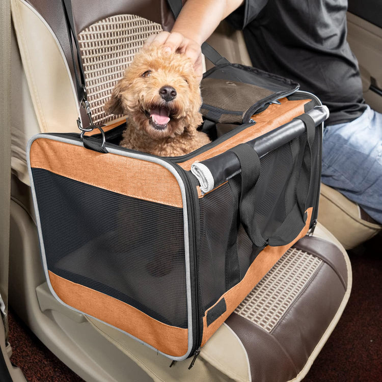 GAPZER Pet Carrier for Large Cats, Soft-Sided Cat Carrier for Medium Big Cats and Puppy up to 20lbs, Washable Dog Carrier Privacy Protection for Home Outdoor Travel