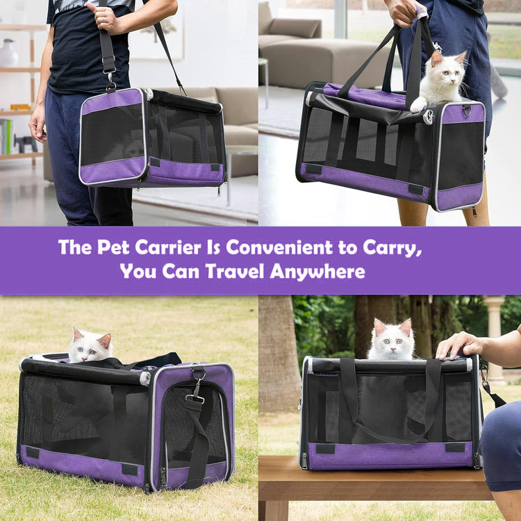 GAPZER Pet Carrier for Large Cats, Soft-Sided Cat Carrier for Medium Big Cats and Puppy up to 20lbs, Washable Dog Carrier Privacy Protection for Home Outdoor Travel