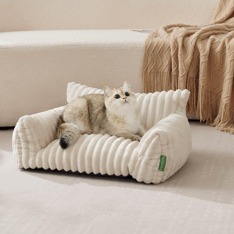 Cute Couch Bed for Pets, Supportive Cat Sofa for Indoor Cats, Small Dog Sofa Bed for Small Dogs, Grey, 24 inches