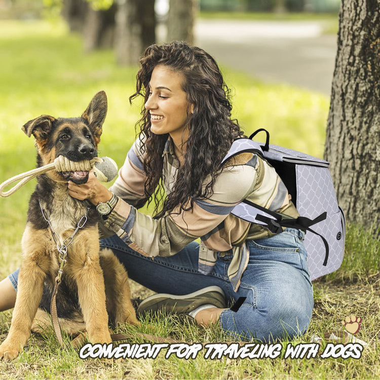 BAGLHER丨Dog Travel Bag Backpack, Airline Approved Pet Supplies Backpack, Dog Travel Bag with 2 Silicone Collapsible Bowls and 2 Food Baskets, Black