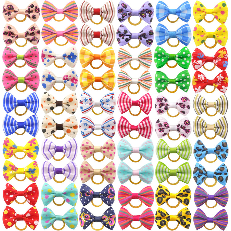 QingHan Dog Hair Bows Small Puppy Clips for Pet Grooming Accessories Doggy Gifts 60Pcs (30 Pairs)