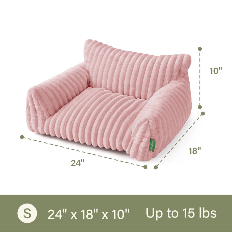 Cute Couch Bed for Pets, Supportive Cat Sofa for Indoor Cats, Small Dog Sofa Bed for Small Dogs, Grey, 24 inches