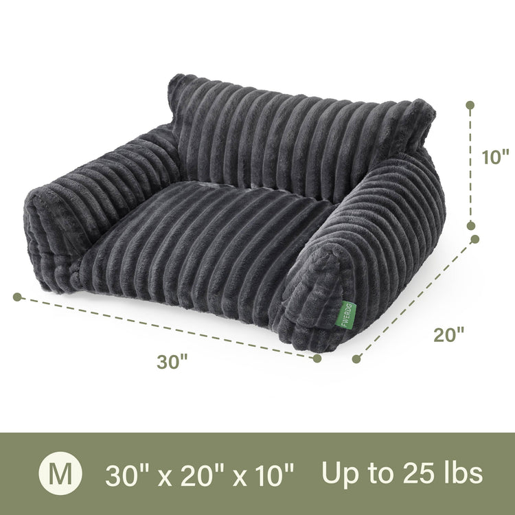 Cute Couch Bed for Pets, Supportive Cat Sofa for Indoor Cats, Small Dog Sofa Bed for Small Dogs, Grey, 24 inches