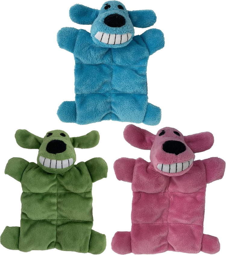 Multipet Loofa Squeaker Mat 6" Dog Toy (3 Pack)