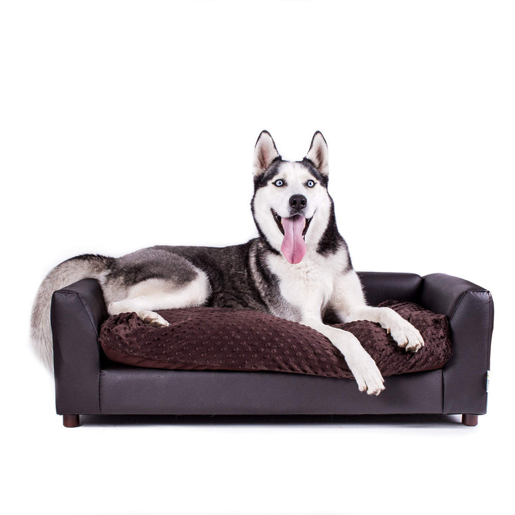 Keet Fluffy Deluxe Pet Bed Sofa Chocolate Small
