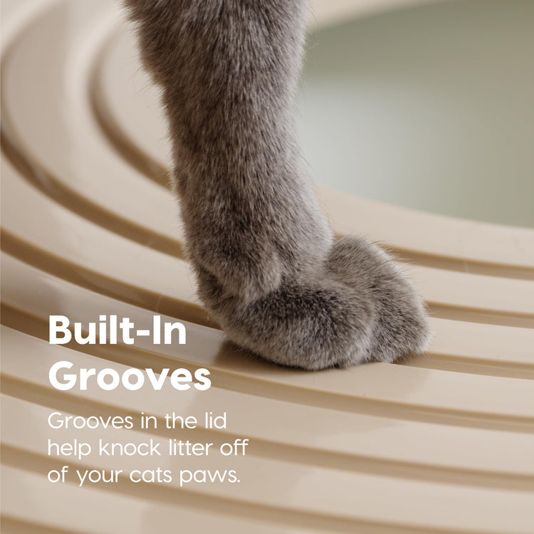 IRIS USA Cat Litter Box Large Open Top with High Sided Walls Tall Scatter Shield Scoop Included Easy Clean Plastic Pan Stain Resistant for Big Cats Kittens Indoor Multi-Cat Households