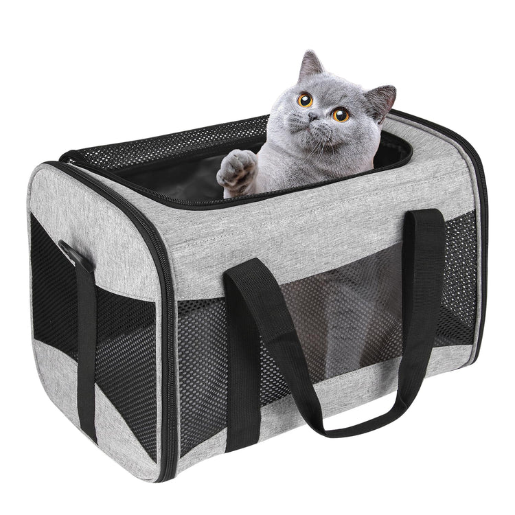 Cat Dog Carriers Soft-Sided Pet Carrier Large Cats for Medium Big Cat Small Dog Puppy up to 16lbs TSA Airline Approved Animal Collapsible Cat Carrier Carriers Travel Carrier Cat Bag (17x11x11)