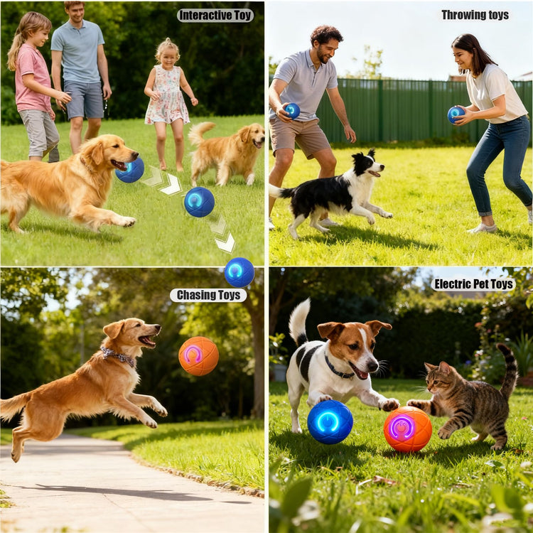 Valentines Day Gifts 2025 New Electric Dog Ball Toy,Electric Ball Dog Toy for Cat,360° Smart Automatic Interactive Rolling Dog Ball, Smart Interactive Pet Toy Ball,Automatic Dog Toy
