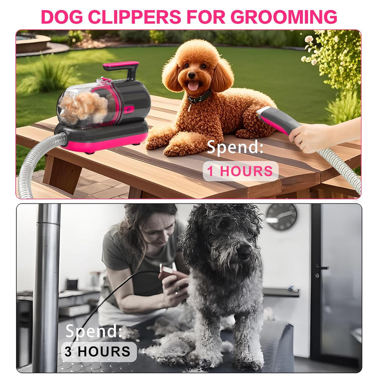 High-Suction Dog Grooming Vacuum for Small & Medium Dogs, Compact Hair Collection System for Regular Trimming & Maintenance, Strong Suction, Low-Mess Indoor Grooming