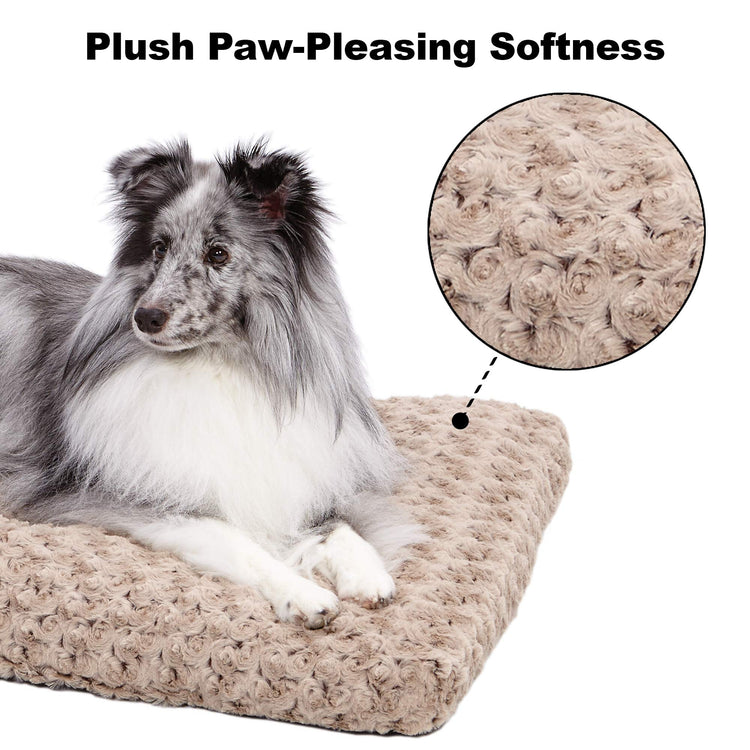 MidWest Homes for Pets XXS QuietTime Deluxe Gray Ombré Swirl Plush Pet Bed, Machine Washable, Non-Skid Bottom, Soft Crate Mat for 18-inch Crates
