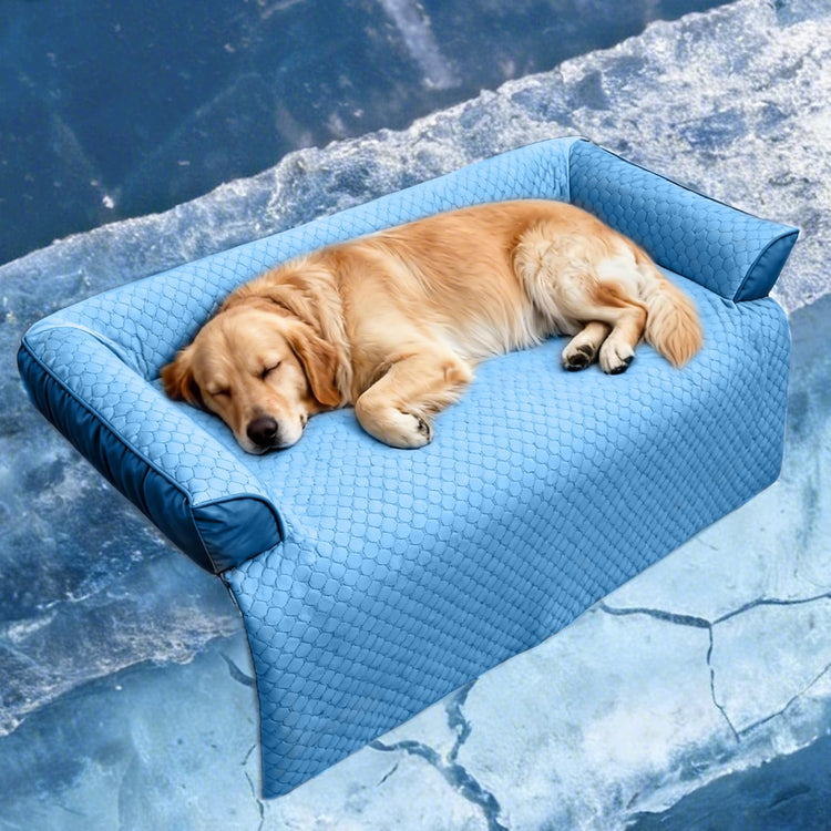 Calming Dog Bed Fluffy Plush Dog Mat for Furniture Protector with Removable Washable Cover for Large Medium Small Dogs and Cats (Small(35x31x5), Light Grey)