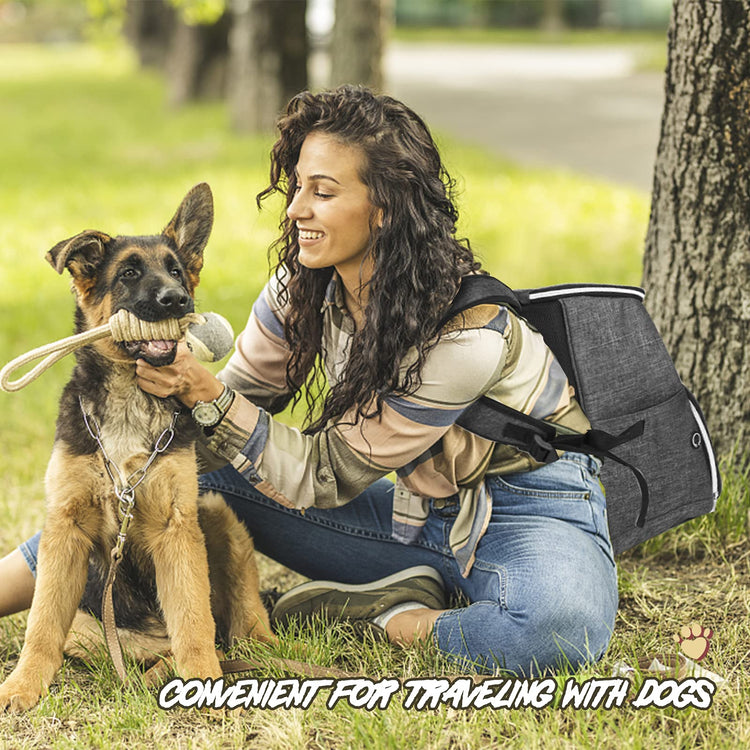 BAGLHER丨Dog Travel Bag Backpack, Airline Approved Pet Supplies Backpack, Dog Travel Bag with 2 Silicone Collapsible Bowls and 2 Food Baskets, Black