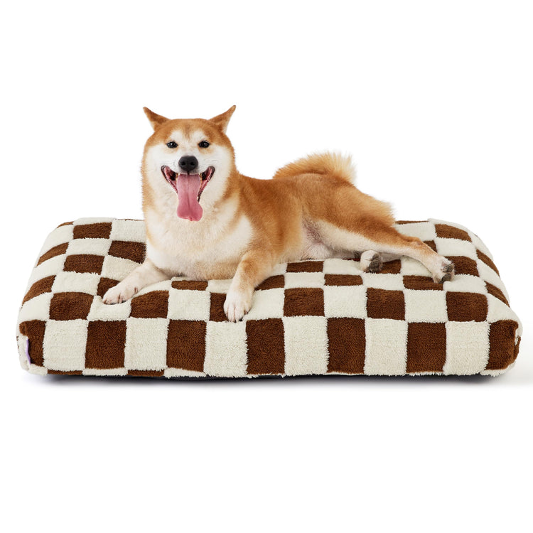 LE SURE Dog Beds Medium Size-Thick Shredded Chopped Foam Pet Bed as Gift for Indoor with Removable Cover, Cute Modern Fuzzy Plush & Anti Slip Bottom, Green