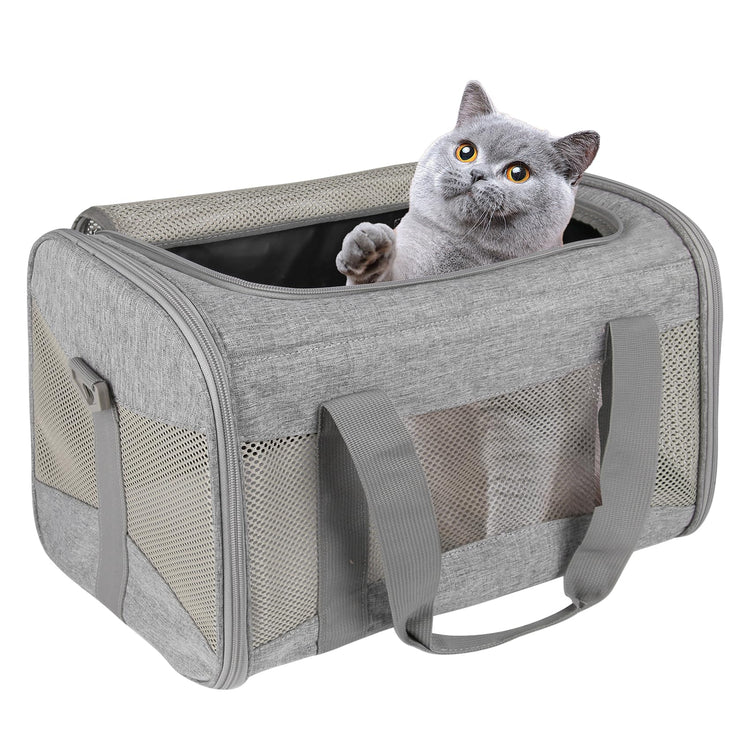 Cat Dog Carriers Soft-Sided Pet Carrier Large Cats for Medium Big Cat Small Dog Puppy up to 16lbs TSA Airline Approved Animal Collapsible Cat Carrier Carriers Travel Carrier Cat Bag (17x11x11)
