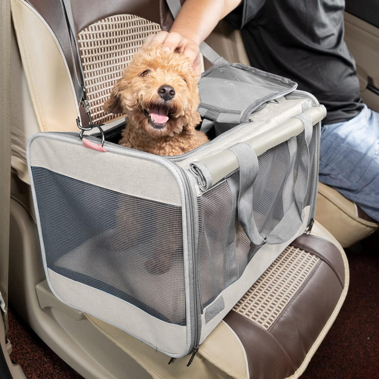 GAPZER Pet Carrier for Large Cats, Soft-Sided Cat Carrier for Medium Big Cats and Puppy up to 20lbs, Washable Dog Carrier Privacy Protection for Home Outdoor Travel