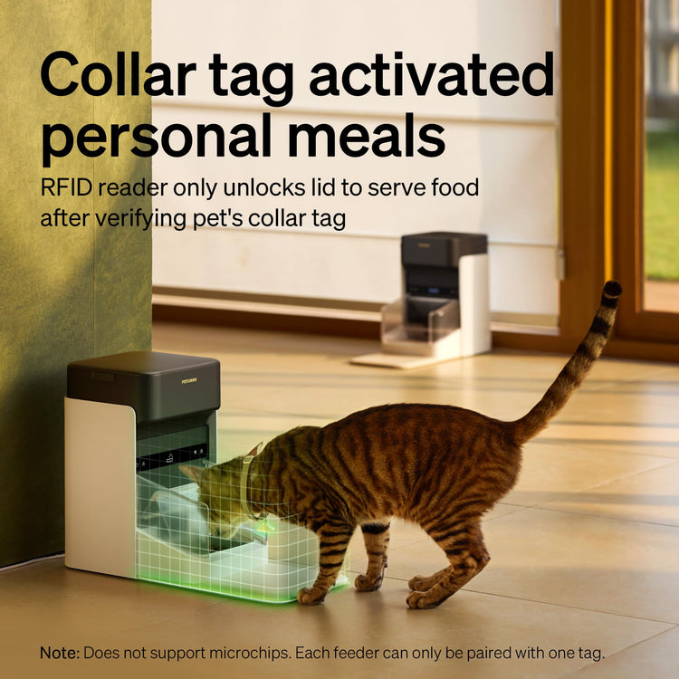 PETLIBRO RFID Automatic Cat Feeder, Collar Tag-Activated Personalized Meals, 5G&2.4G Wi-Fi Programmable Cat Food Dispenser with Cats Recognition & Diet Tracking for Multi-Pet Homes and Different Diets