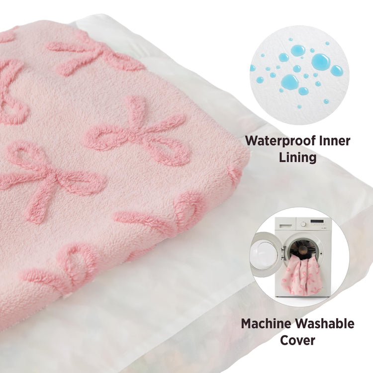 LE SURE Dog Beds Medium Size-Thick Shredded Chopped Foam Pet Bed as Gift for Indoor with Removable Cover, Cute Modern Fuzzy Plush & Anti Slip Bottom, Green