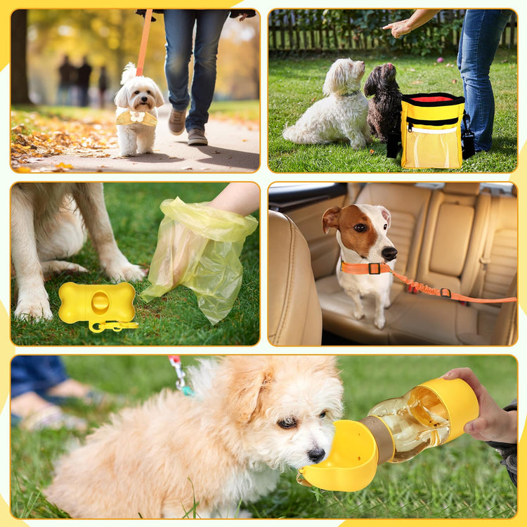 Abbylike 50 Pcs Puppy Supplies Starter Kit for Small Dogs Puppy Essentials Includes Leash, Bowls, Teeth Brushes, Water Bottle, and More Accessories for Dogs Pet Day Welcome Gift(Purple)