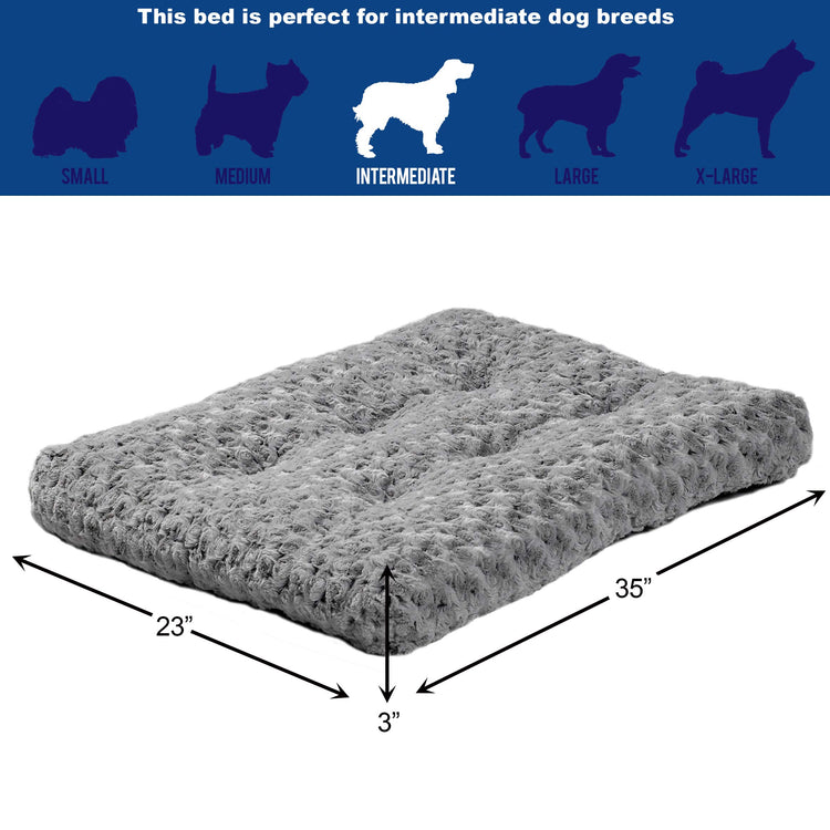 MidWest Homes for Pets XXS QuietTime Deluxe Gray Ombré Swirl Plush Pet Bed, Machine Washable, Non-Skid Bottom, Soft Crate Mat for 18-inch Crates