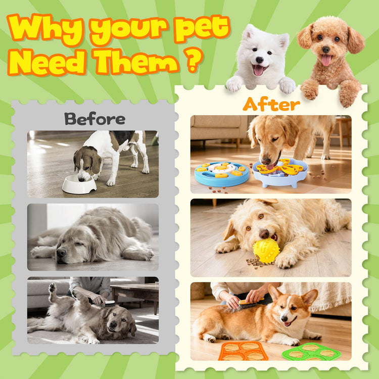 Forfon 9 Pack All-Around Dog Puzzle Toy Set -Mentally Stimulating Dog Enrichment Toys for Small to Medium Smart Dogs, Includes Dog Lick Mat with Suction Cups