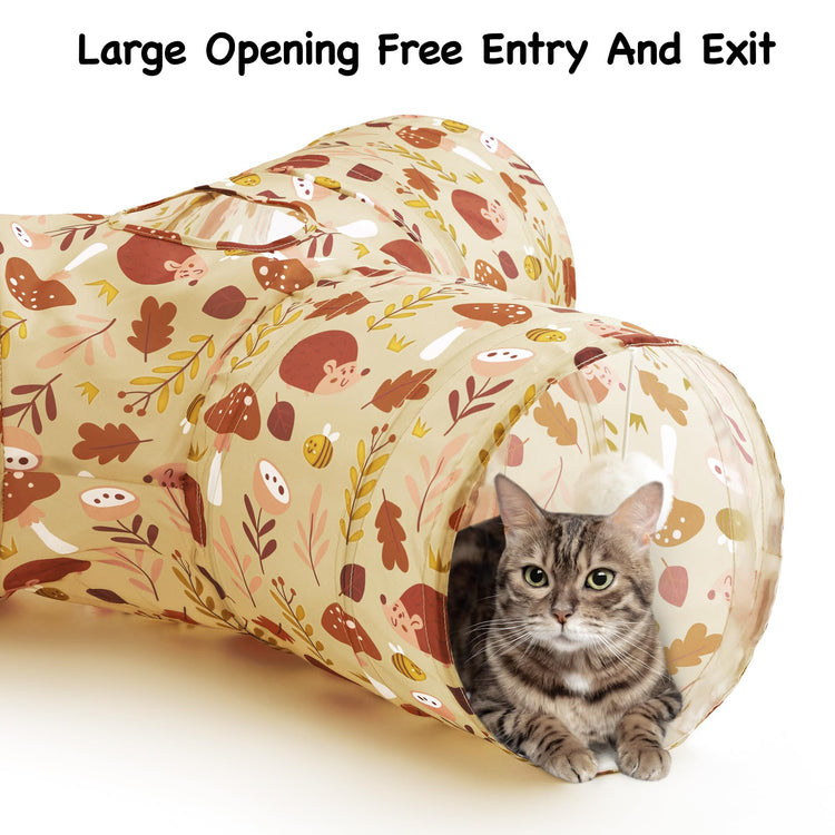 Tempcore Pet Cat Tunnel Tube Cat Toys 3 Way Collapsible, Tunnels for Indoor Cats，Kitty Bored Peek Hole Toy Ball Cat, Puppy, Kitty, Kitten, Rabbit