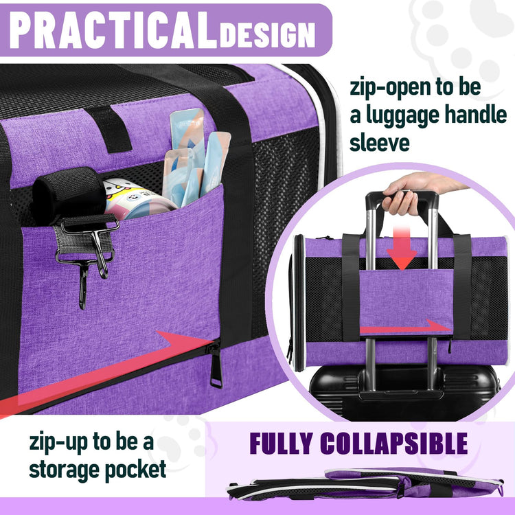GAPZER Small Dog Carrier Cage Soft Chihuahua / Softshell Big Cat Carrier Maine Coon / Pet Taxi Carrying Bag over 25lbs / Top Loader Travel Kennel Brown