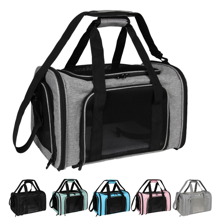 Cat, Dog Carrier for Small Medium Pet Carriers Up to15Lbs, Cats Carrier Soft- Sided Puppy Dogs Bag Portable Foldable Airline Approved Carrier Travel (Green 18 * 11 * 11)