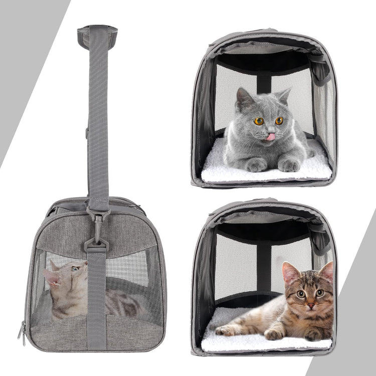 Cat Dog Carriers Soft-Sided Pet Carrier Large Cats for Medium Big Cat Small Dog Puppy up to 16lbs TSA Airline Approved Animal Collapsible Cat Carrier Carriers Travel Carrier Cat Bag (17x11x11)