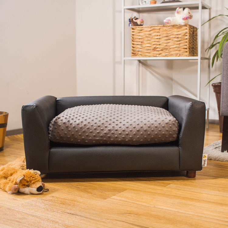 Keet Fluffy Deluxe Pet Bed Sofa Chocolate Small