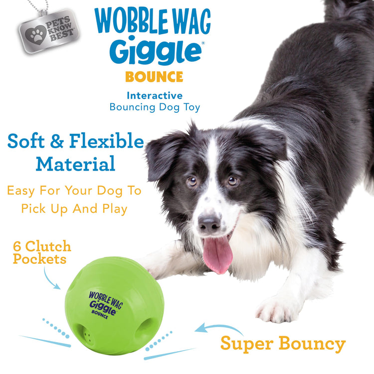 Wobble Wag Giggle Ball, Interactive Dog Toy, Fun Giggle Sounds When Rolled or Shaken, Pets Know Best, As Seen On TV