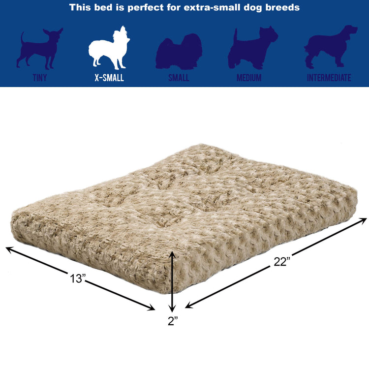 MidWest Homes for Pets XXS QuietTime Deluxe Gray Ombré Swirl Plush Pet Bed, Machine Washable, Non-Skid Bottom, Soft Crate Mat for 18-inch Crates