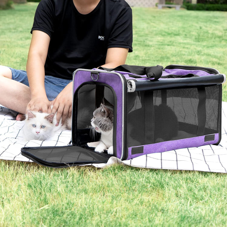 GAPZER Pet Carrier for Large Cats, Soft-Sided Cat Carrier for Medium Big Cats and Puppy up to 20lbs, Washable Dog Carrier Privacy Protection for Home Outdoor Travel