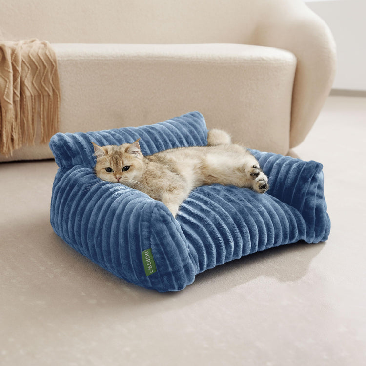 Cute Couch Bed for Pets, Supportive Cat Sofa for Indoor Cats, Small Dog Sofa Bed for Small Dogs, Grey, 24 inches