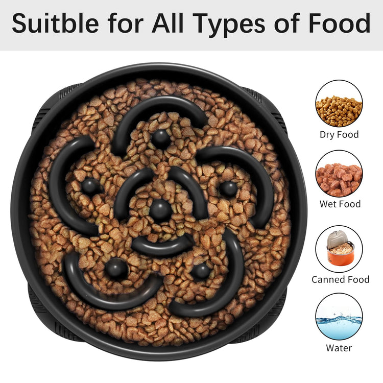 MateeyLife Slow Feeder Dog Bowls 2PCS, Anti-Choking Puzzle Dog Food Bowls, Anti-Slip Interactive Feeding Slow Down Eating, Bloat Stop Maze Dishes for Medium Breeds