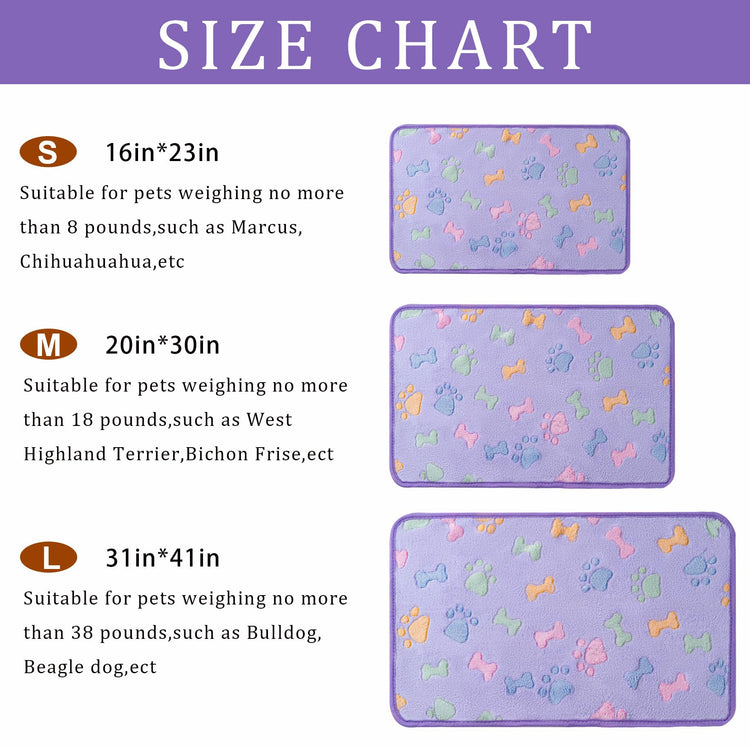 1 Pack 3 Blankets Super Soft Fluffy Premium Fleece Pet Blanket Flannel Paw Printed Throw for Dog Puppy Cat (Small 23x16'', Brown, Pink, White)