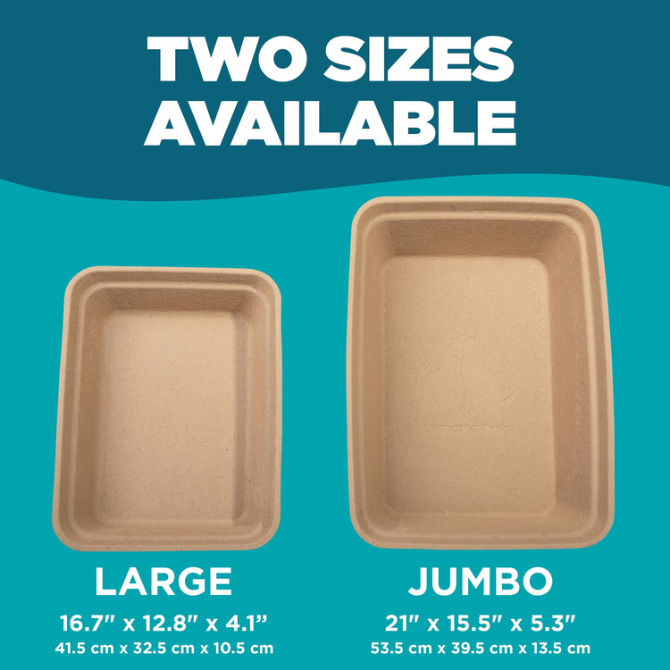 Disposable Cat Litter Box, 5-Pack (Large) – Extra Thick & Sturdy, Leak Resistant, No Scrubbing, Odor Resistant, Biodegradable Recycled Pulp – Multi-Location Coverage