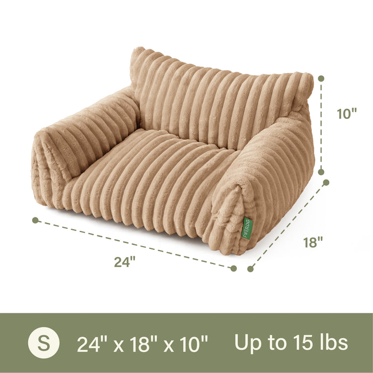 Cute Couch Bed for Pets, Supportive Cat Sofa for Indoor Cats, Small Dog Sofa Bed for Small Dogs, Grey, 24 inches