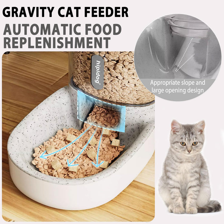 kathson Automatic Cat Feeder 1 Gallon Gravity Dog Food Dispenser Large Capacity Self Feeding Pet Food Bowl Station for Puppy Kitten Rabbit Green